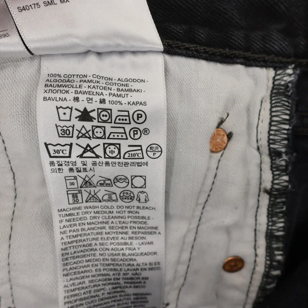 Levis 501 Jeans Mens 32x34 Black Straight Leg Button Fly Original Fit Denim